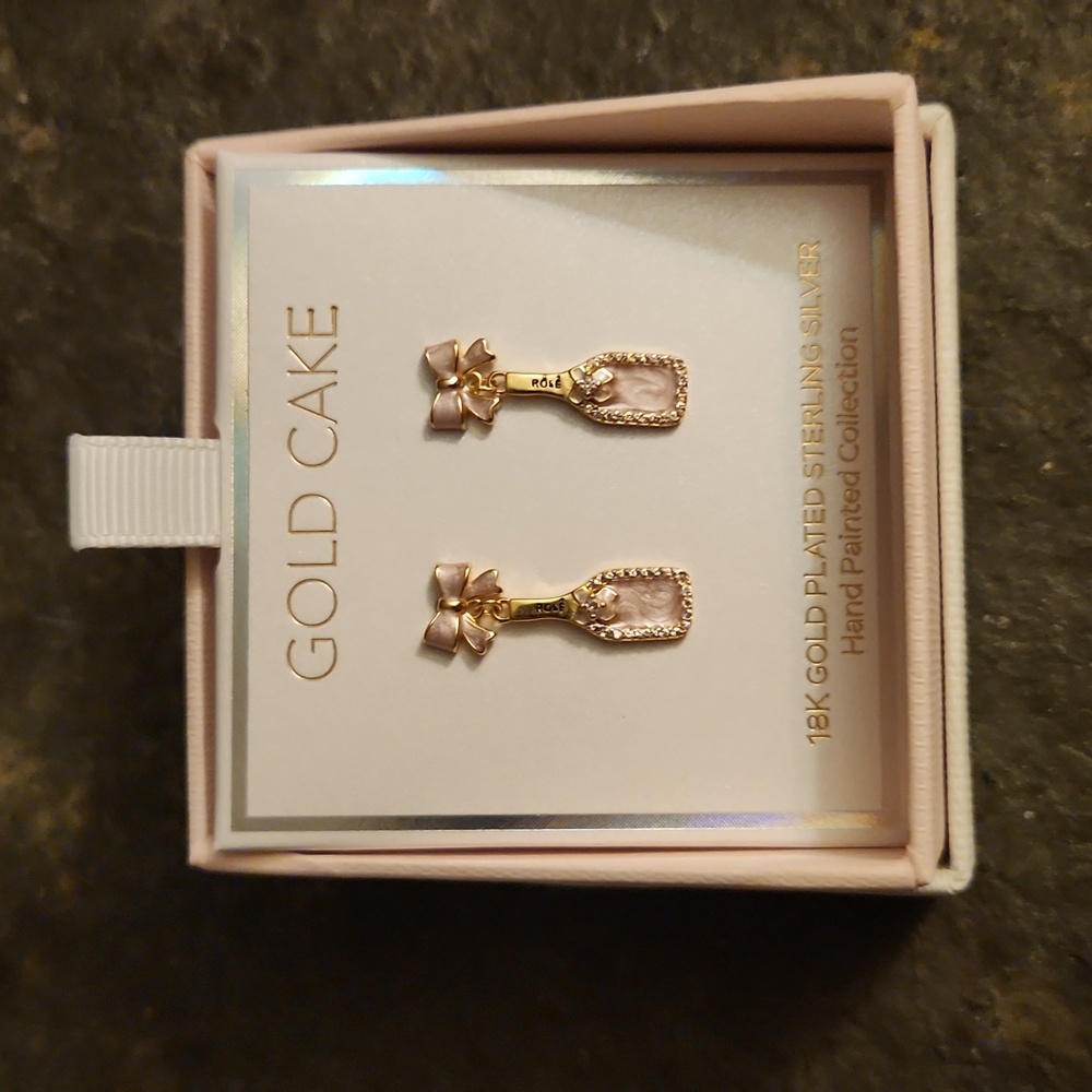 Rose gold cake shop earrings 18k